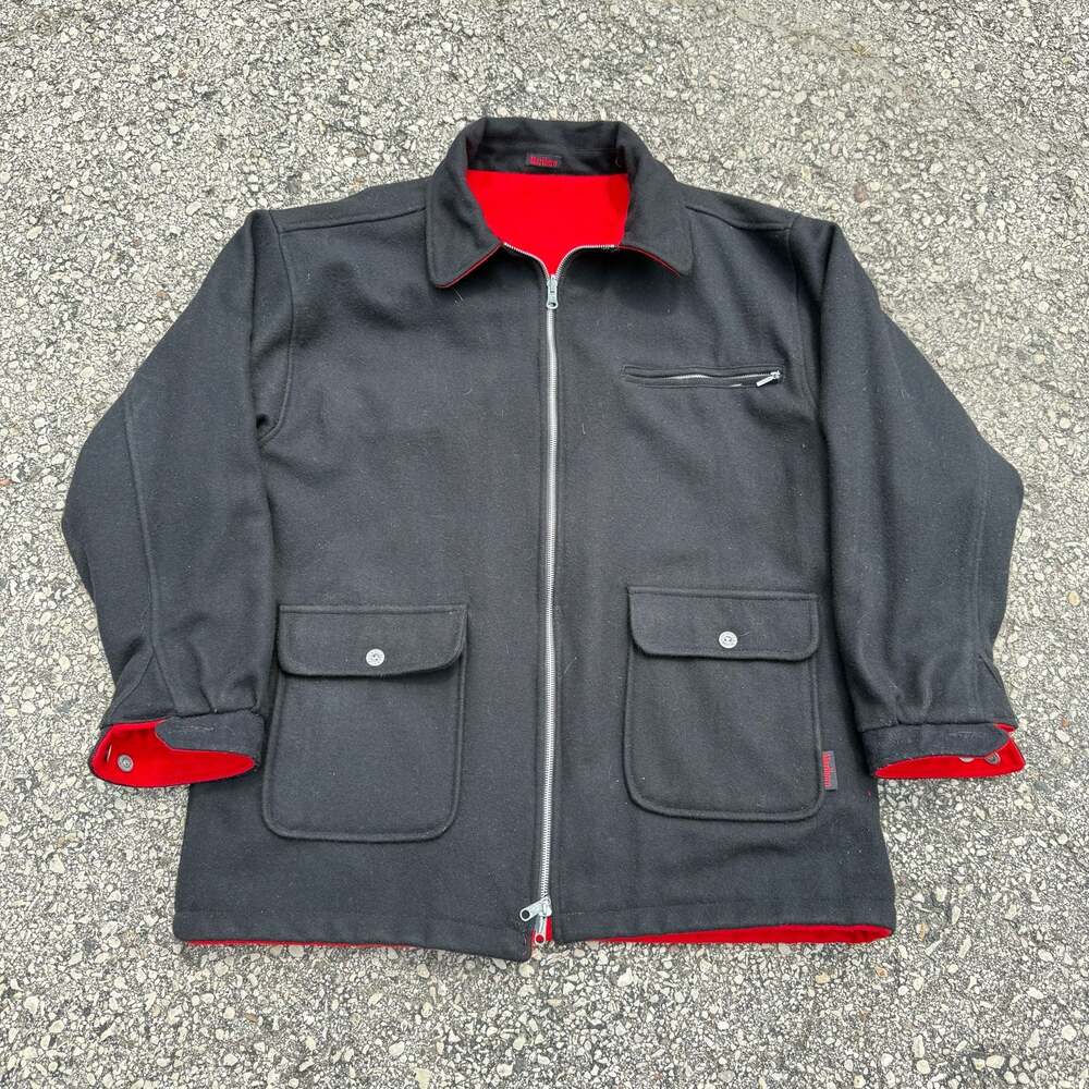 Vintage Marlboro Unlimited Reversible Wool Blend Zip-Up Jacket